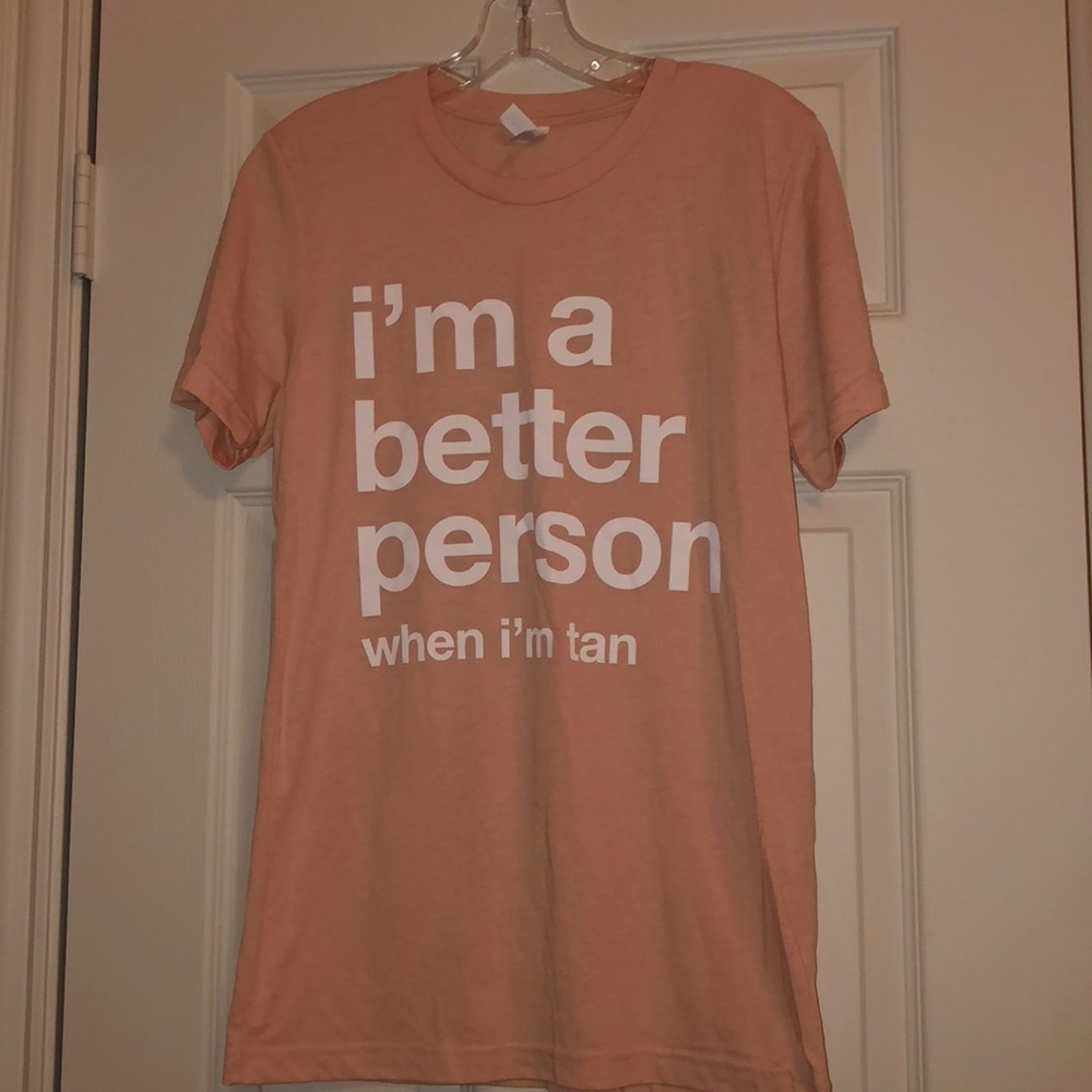 Friday + Saturday Better Person Tan T-shirt